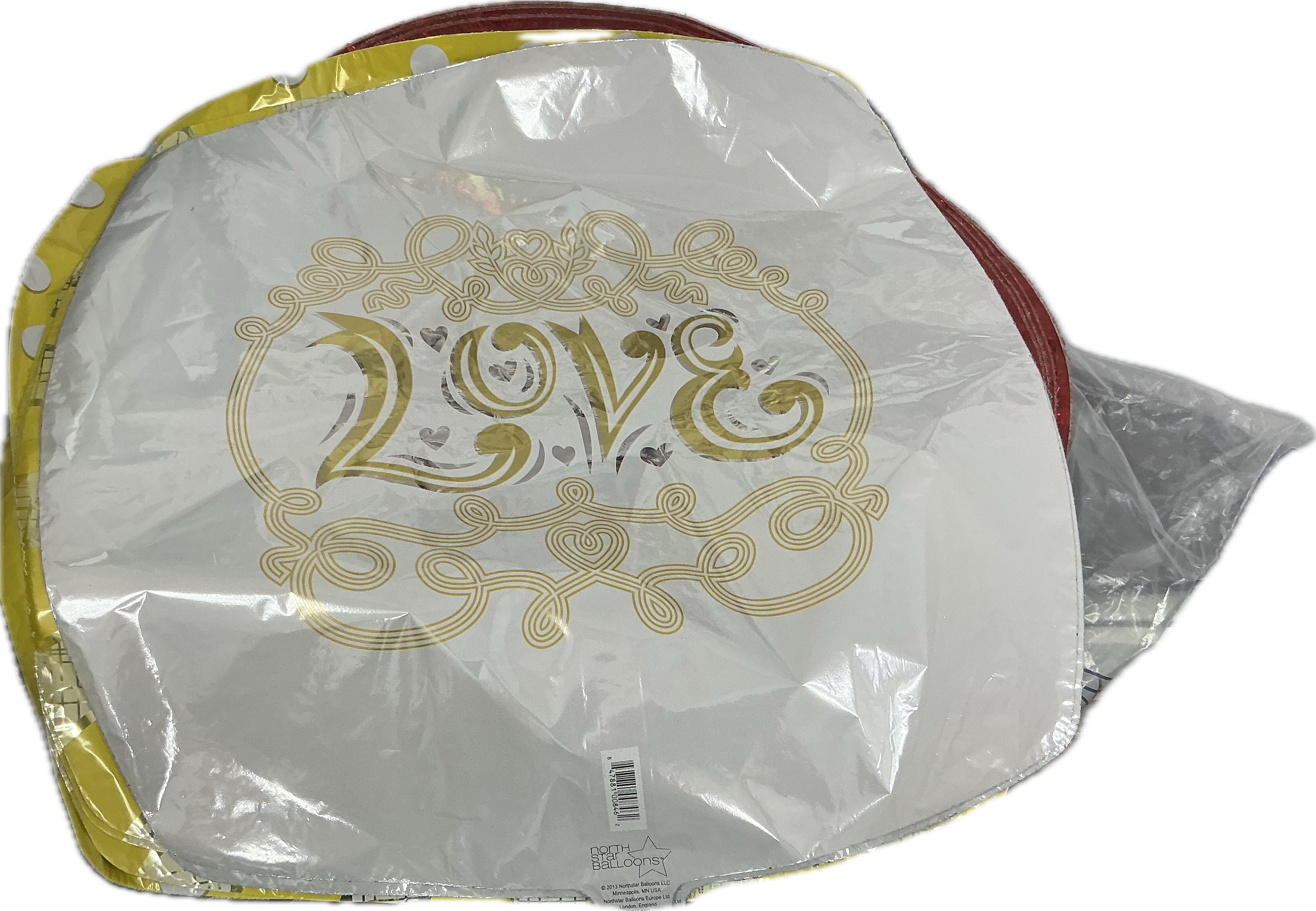 18" White Love Square Balloon